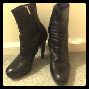 Sergio Rossi Black Patent Leather Booties